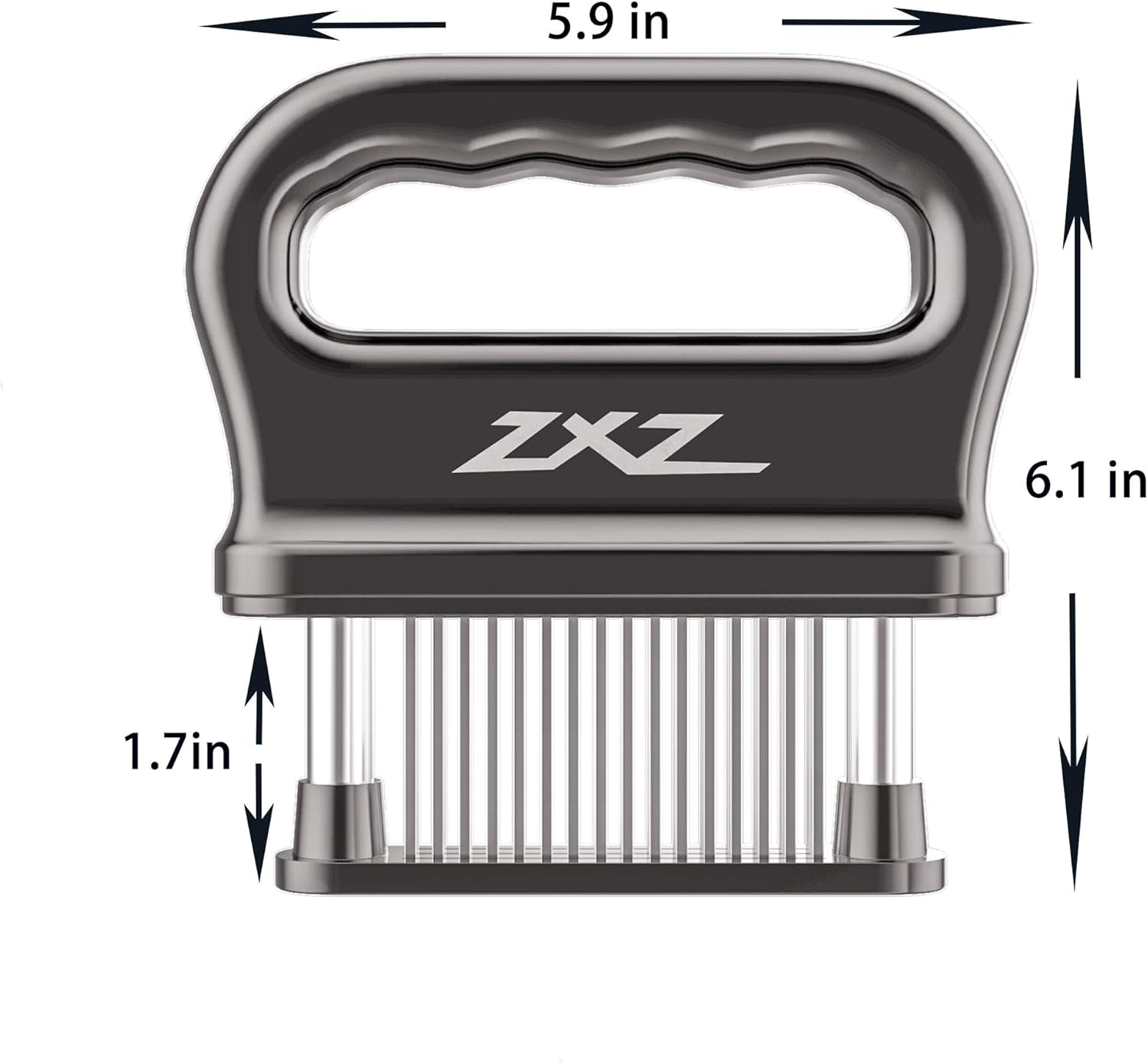 Detalle de ZXZ 48-Blade Meat Tenderizer (Stainless Steel Sharp Needles) for Beef, Chicken, Steak & More