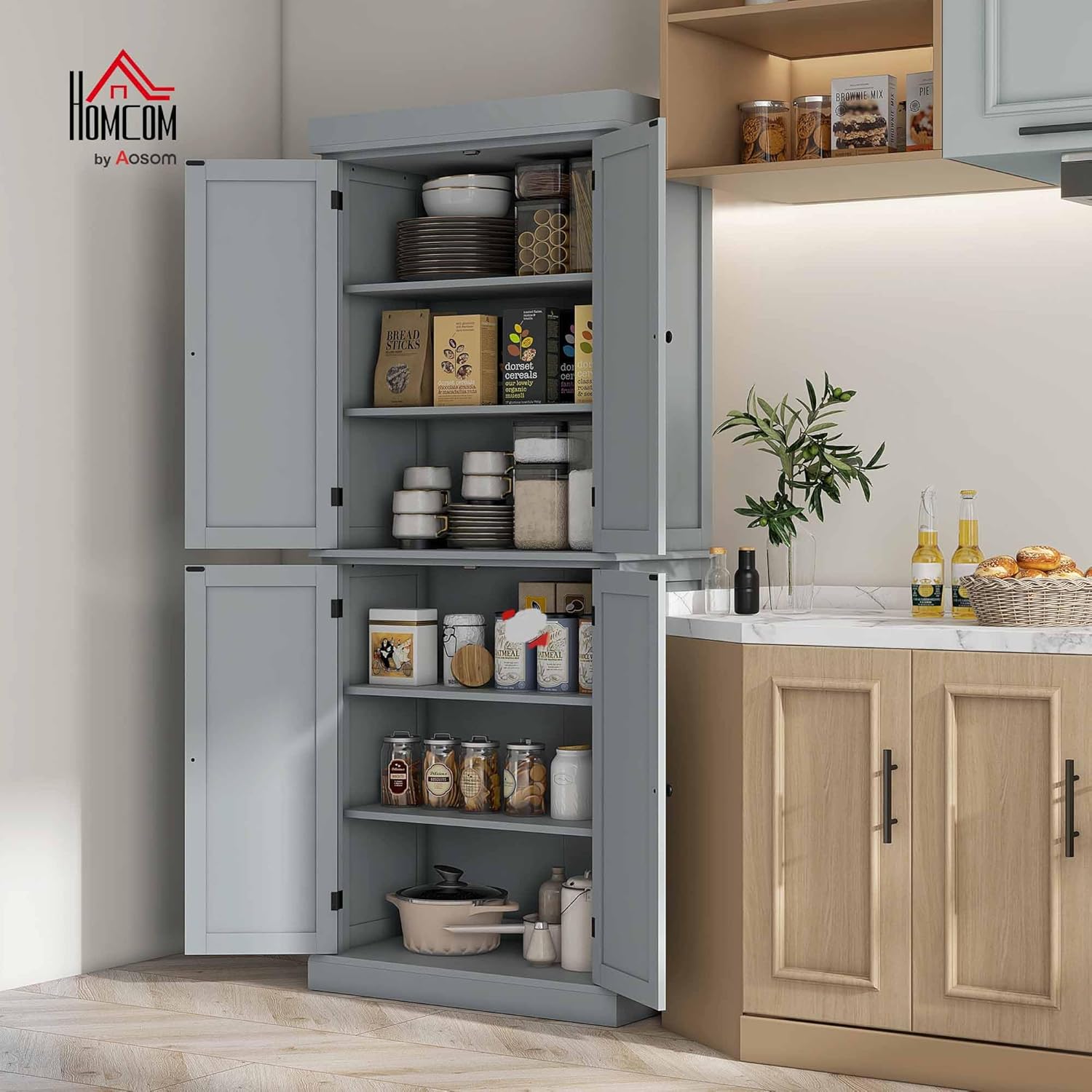 Thumbnail 1 de HOMCOM Armoire de Cuisine 76 x 40,5 x 184 cm