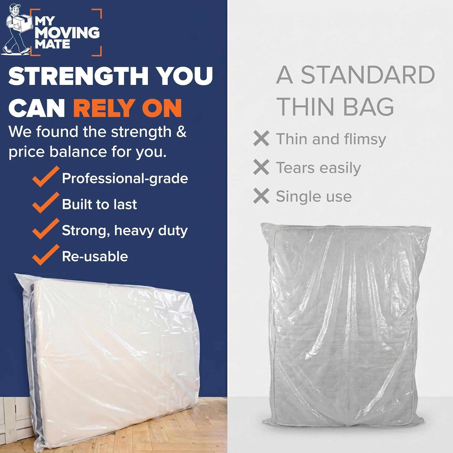 Thumbnail 4 de Double Mattress Bags For Moving & Storage – Heavy Duty Double Mattress Cover (4ft 6")