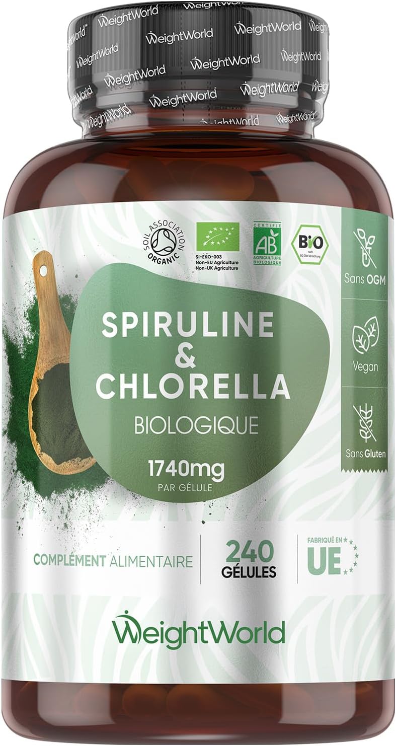 Detalle de Spiruline Chlorella Bio 1740 mg 240 gélules
