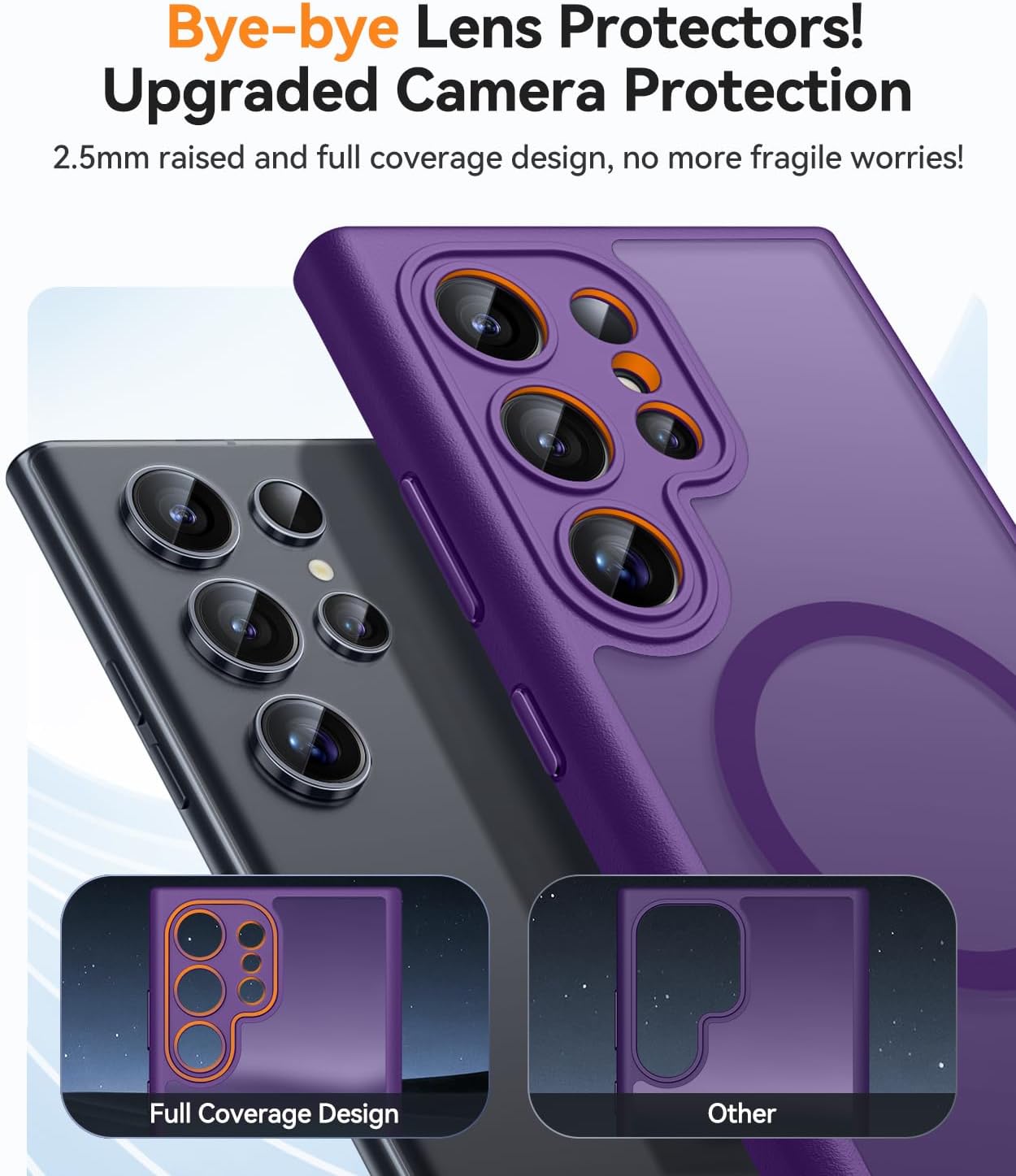 Thumbnail 2 de CANSHN Magnetica Cover per Samsung Galaxy S22 Ultra da 6,8” con protezione fotocamera totale, viola profondo