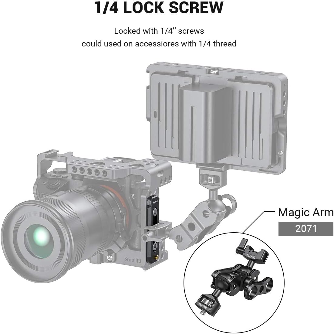 Detalle 2 de SmallRig Rail NATO 70 mm (2483B) pour DSLR et caméscope