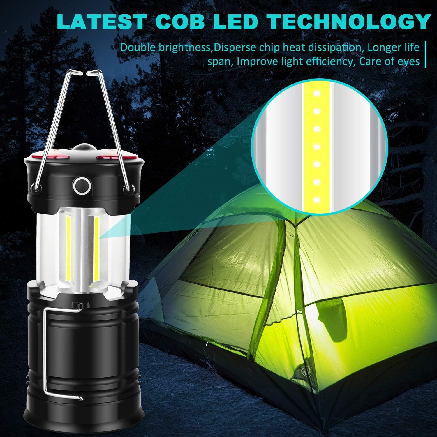 Detalle 2 de EZORKAS LANTERN KJ-1290 4-Pack Collapsible LED Camping Lanterns