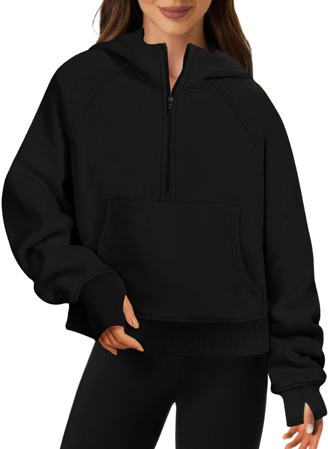 Thumbnail 6 de Friptspyg Sweat à capuche en velours pour femme – sweat d’hiver chaud à manches longues avec poche