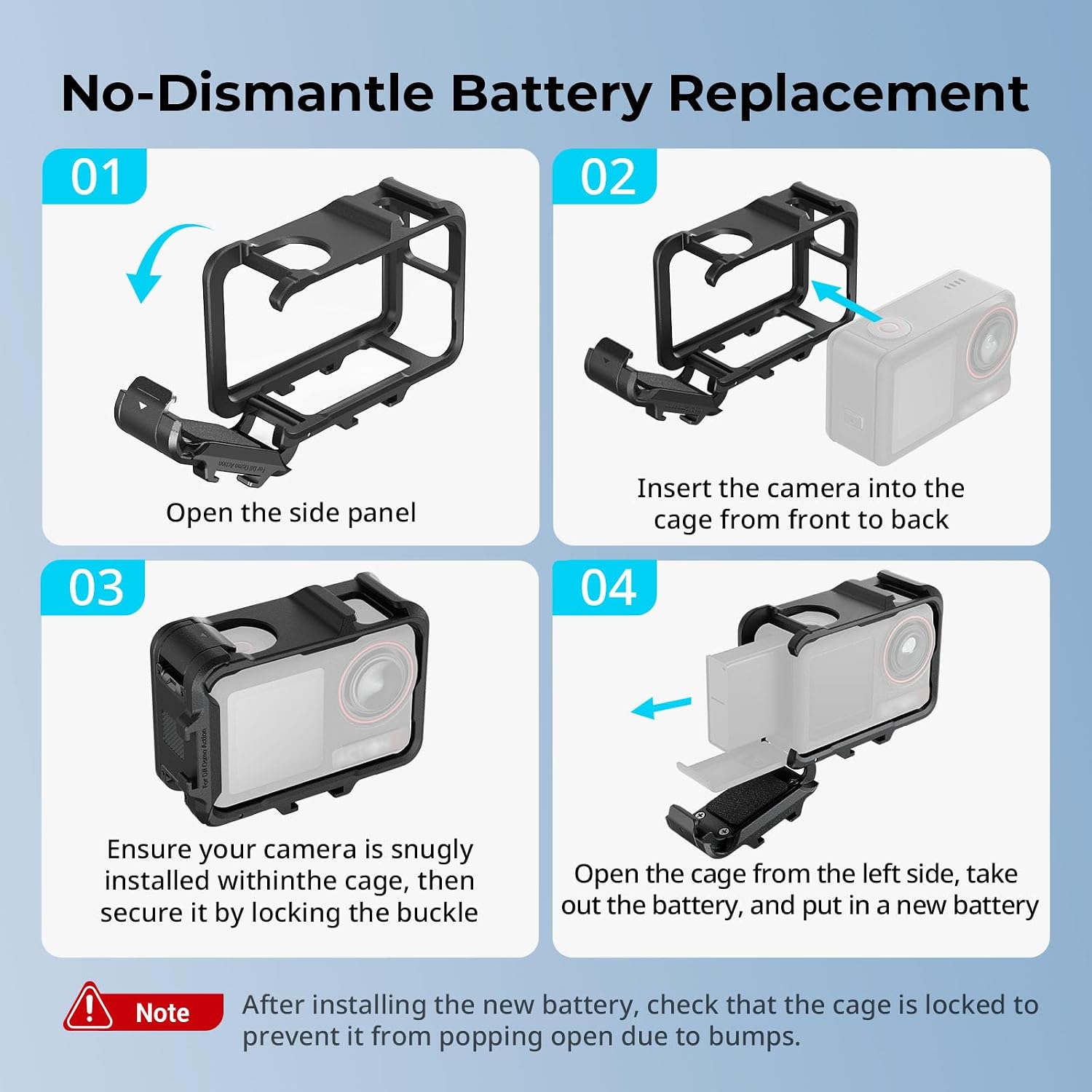 Detalle de SmallRig Cage Action 5 Pro/Action 4/Action 3 (5135) : protection et extensions pour DJI Osmo Action