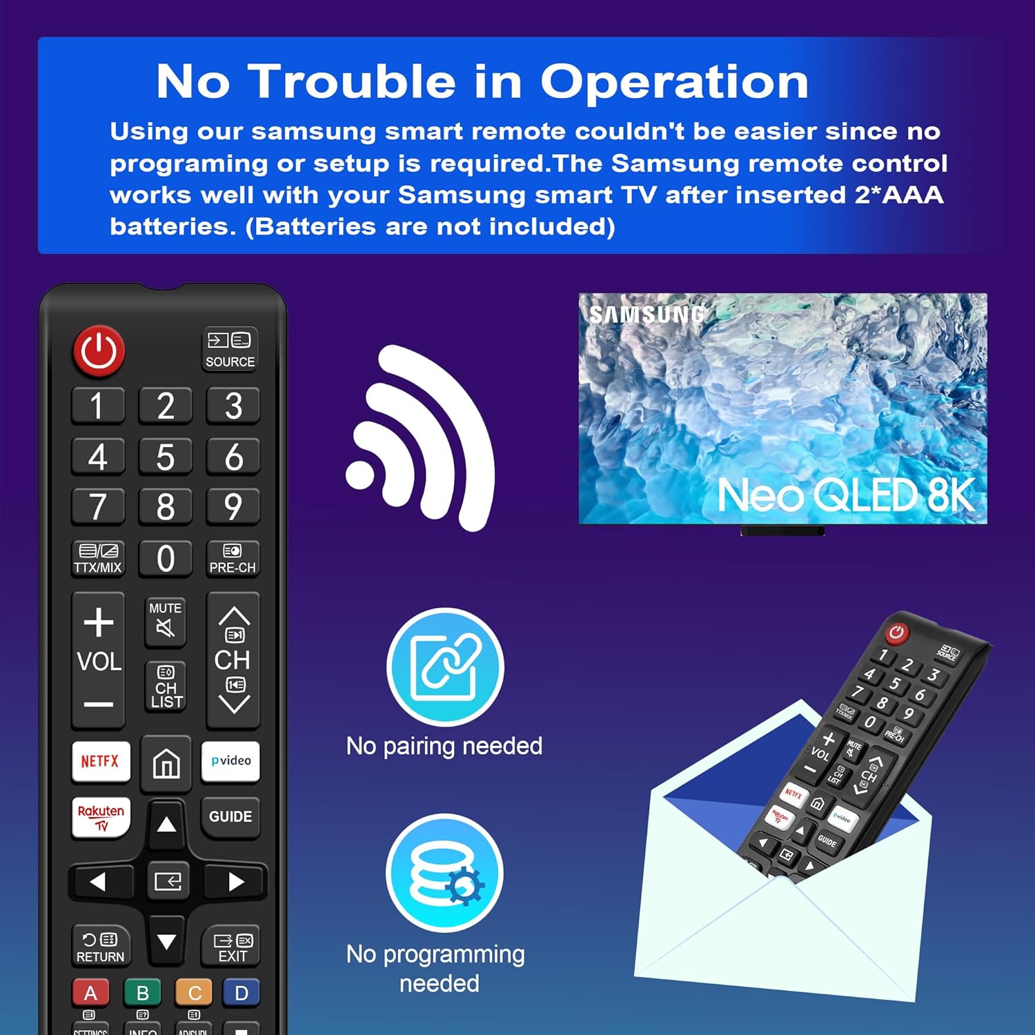 Thumbnail 4 de Samsung BN59-01315B replacement universal remote for Smart TVs (solar/Frame/Neo QLED etc.) with teletext buttons