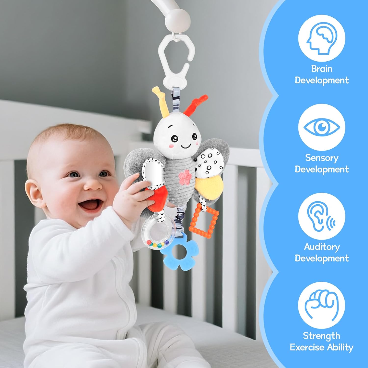 Thumbnail 1 de Butterfly Baby Pram Toy 0-6 Months