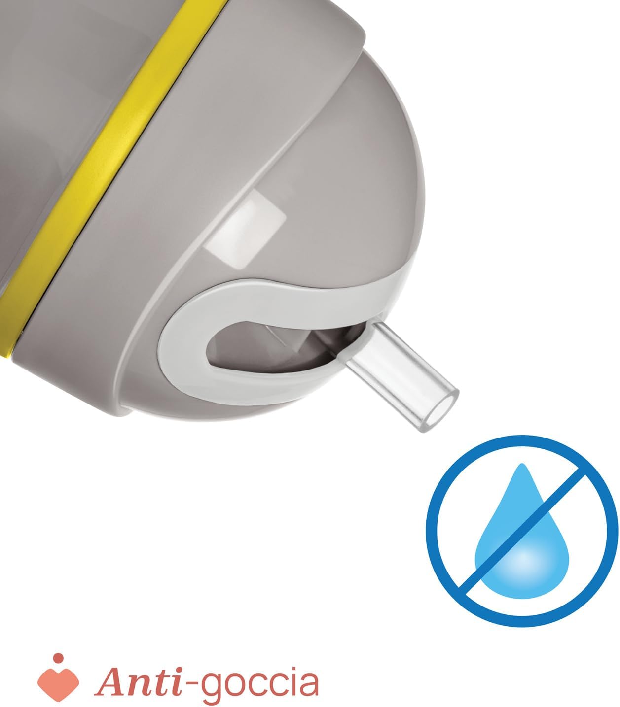 Detalle de Chicco Sport Cup: Bicchiere Antigoccia in Silicone per Bambini 14+ Mesi, 266 ml con Cannuccia Flessibile e Isolante