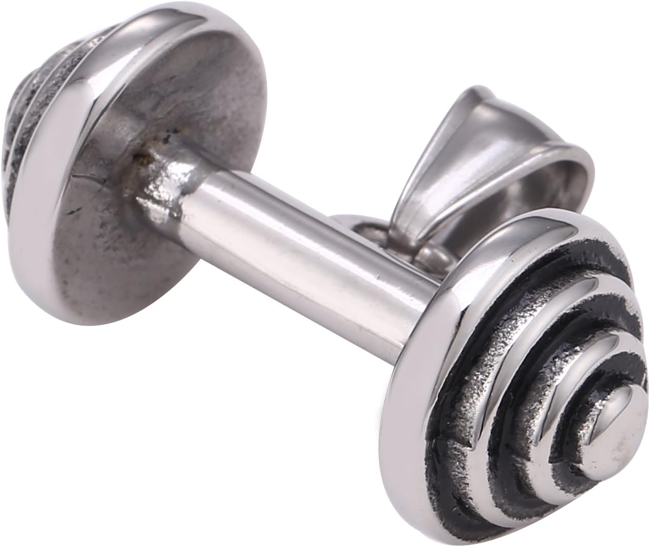 Detalle 2 de DonDon Collana Uomo in Acciaio Inox con Ciondolo Pesi per Sportivi – 50 cm