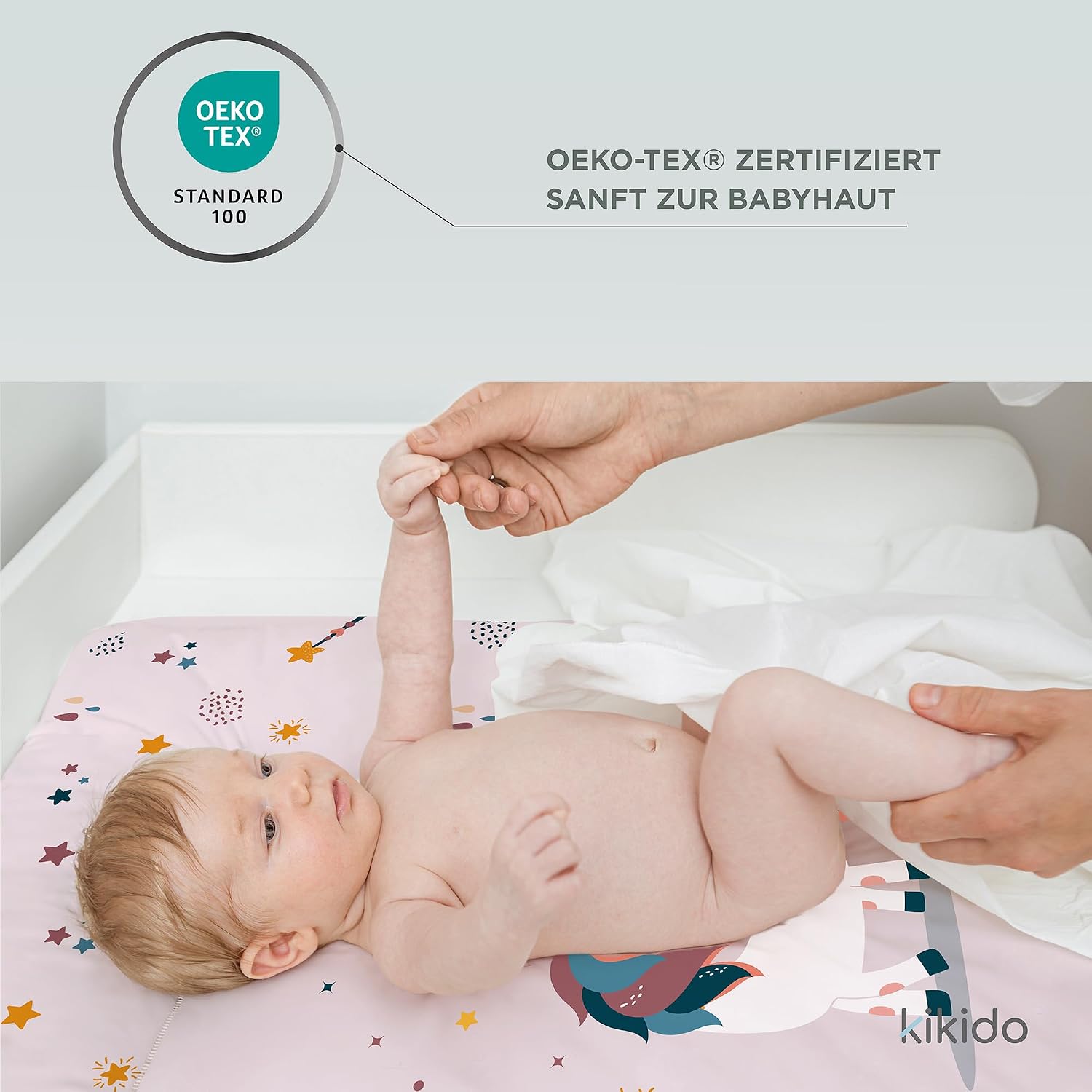 Thumbnail 3 de Kikido Wickelauflage 50x70 cm – Einhorn | Wasserfest, abwaschbar und pflegeleicht