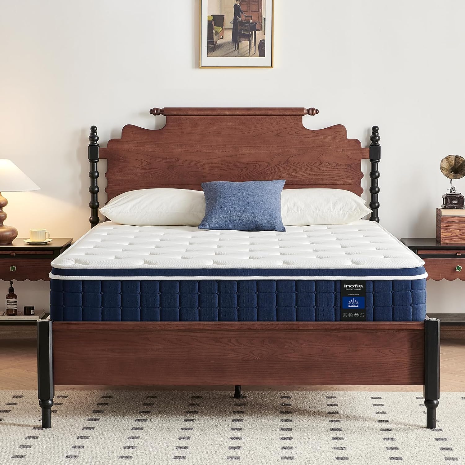 Detalle 2 de Inofia Ace Hybrid 160×200 cm : matelas hybride ferme H3 de 26 cm à ressorts ensachés et mousse à mémoire