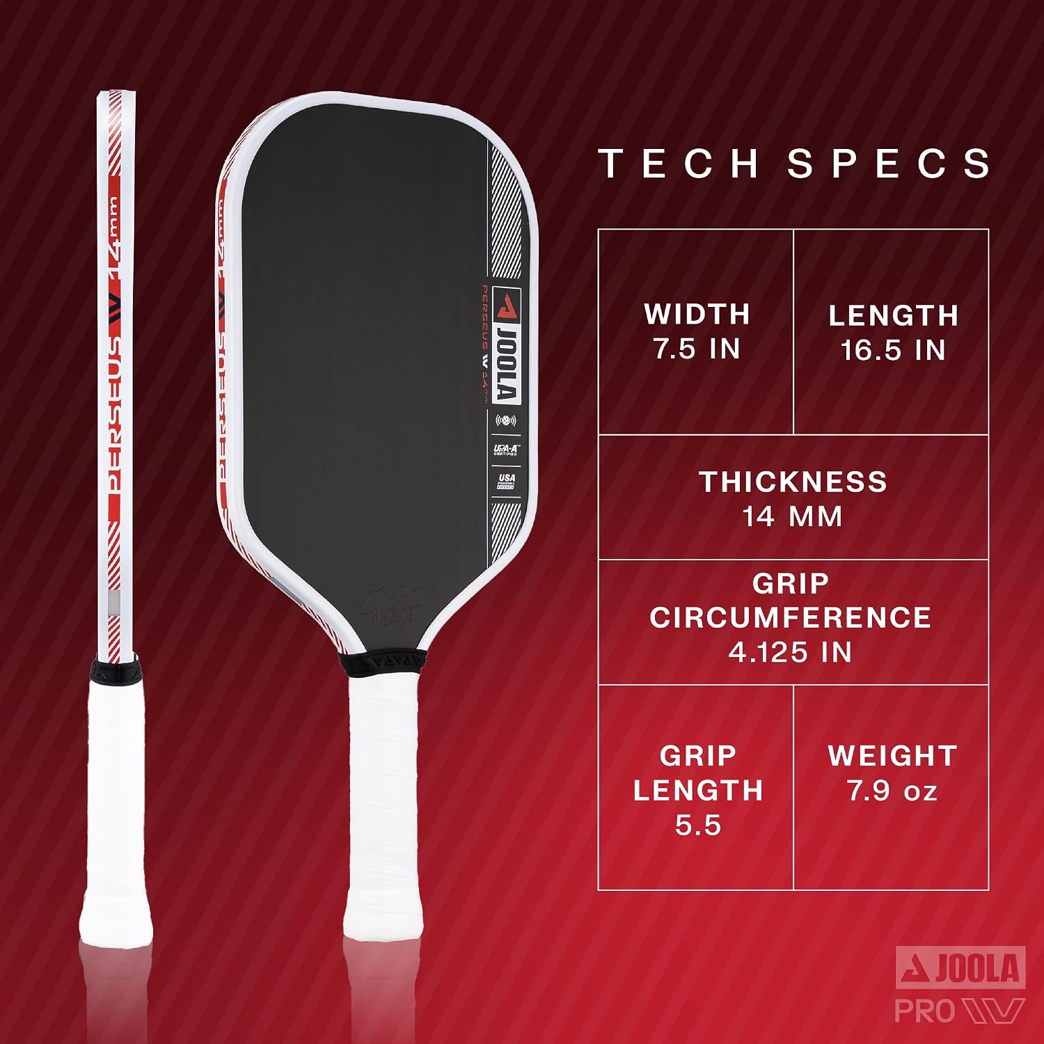 Detalle 2 de JOOLA Pro IV pickleball paddle with raw carbon fiber