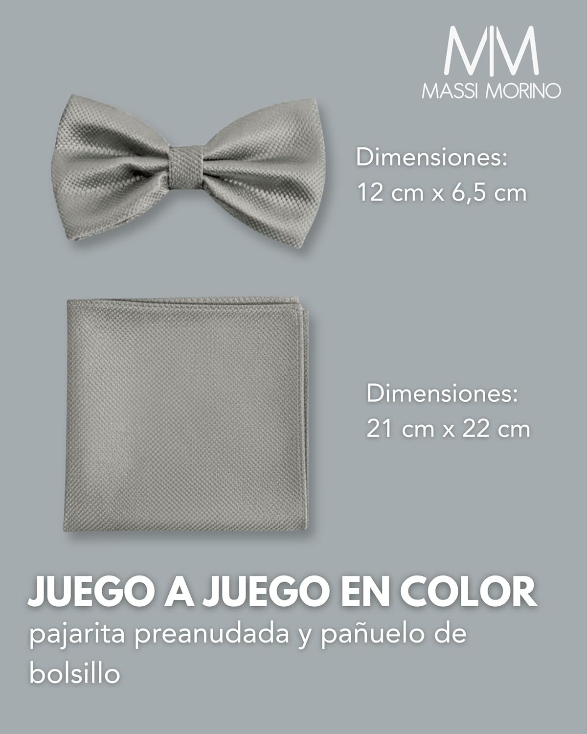 Thumbnail 1 de Massi Morino Pajarita ajustable 34–51 cm con pañuelo