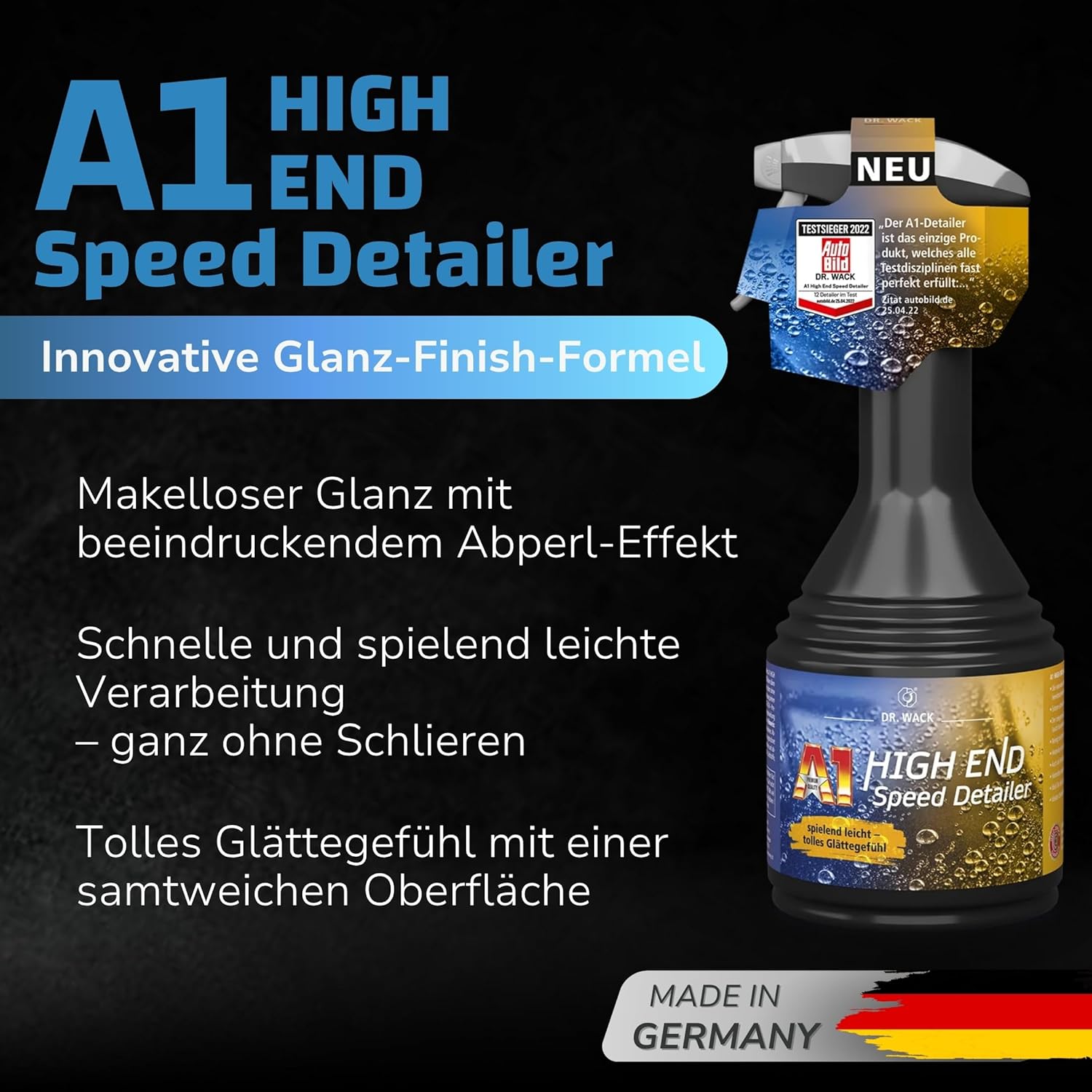 Thumbnail 1 de DR. WACK A1 HIGH END Speed Detailer 500 ml – Hochglanz-Lackpflege mit Abperl-Effekt