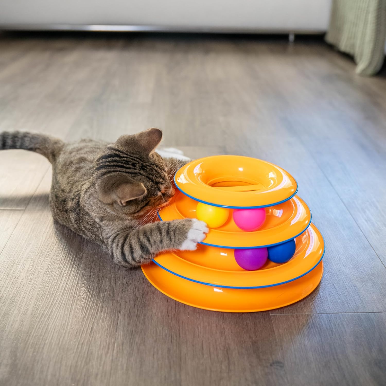 Thumbnail 6 de Catstages タワーオブ・トラックス PTPS317 猫用ボールおもちゃ 3レーン回転式