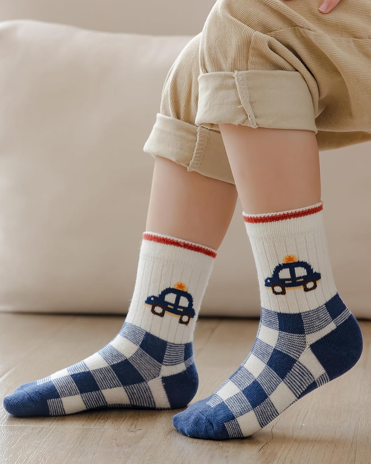 Detalle de Kyopp 10/5 Paar Kinder-Socken (Mädchen & Jungen) – Funny Animals, Crew Socks aus Baumwolle