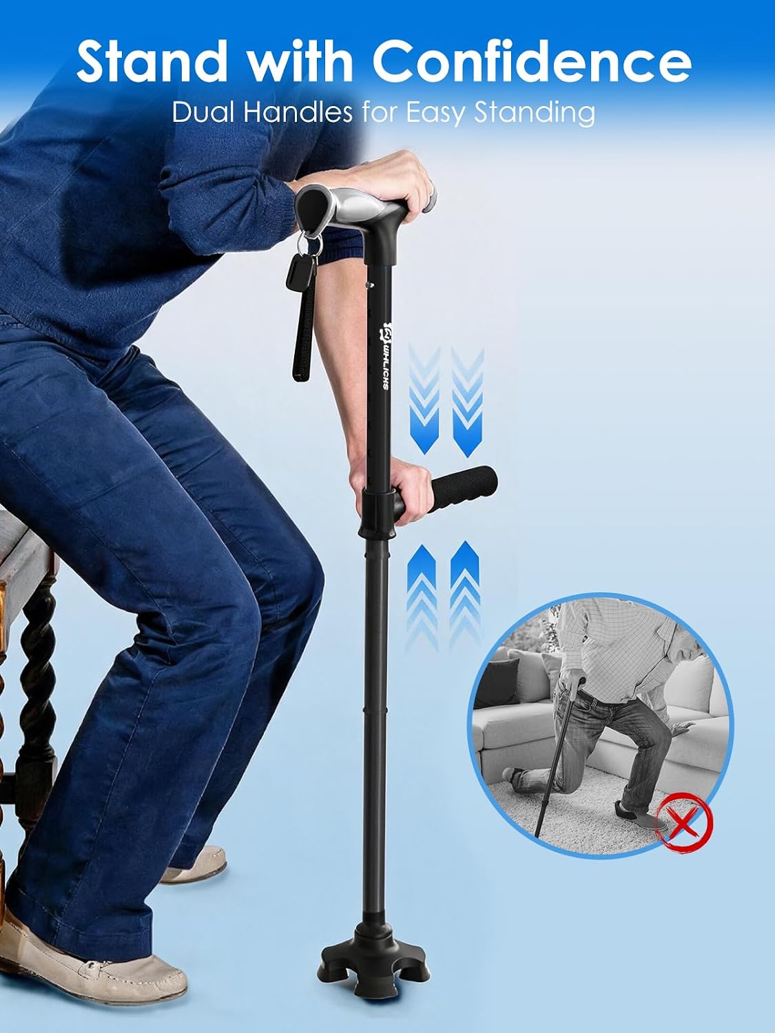 Detalle de WHLICKS Walking Cane, Aluminum