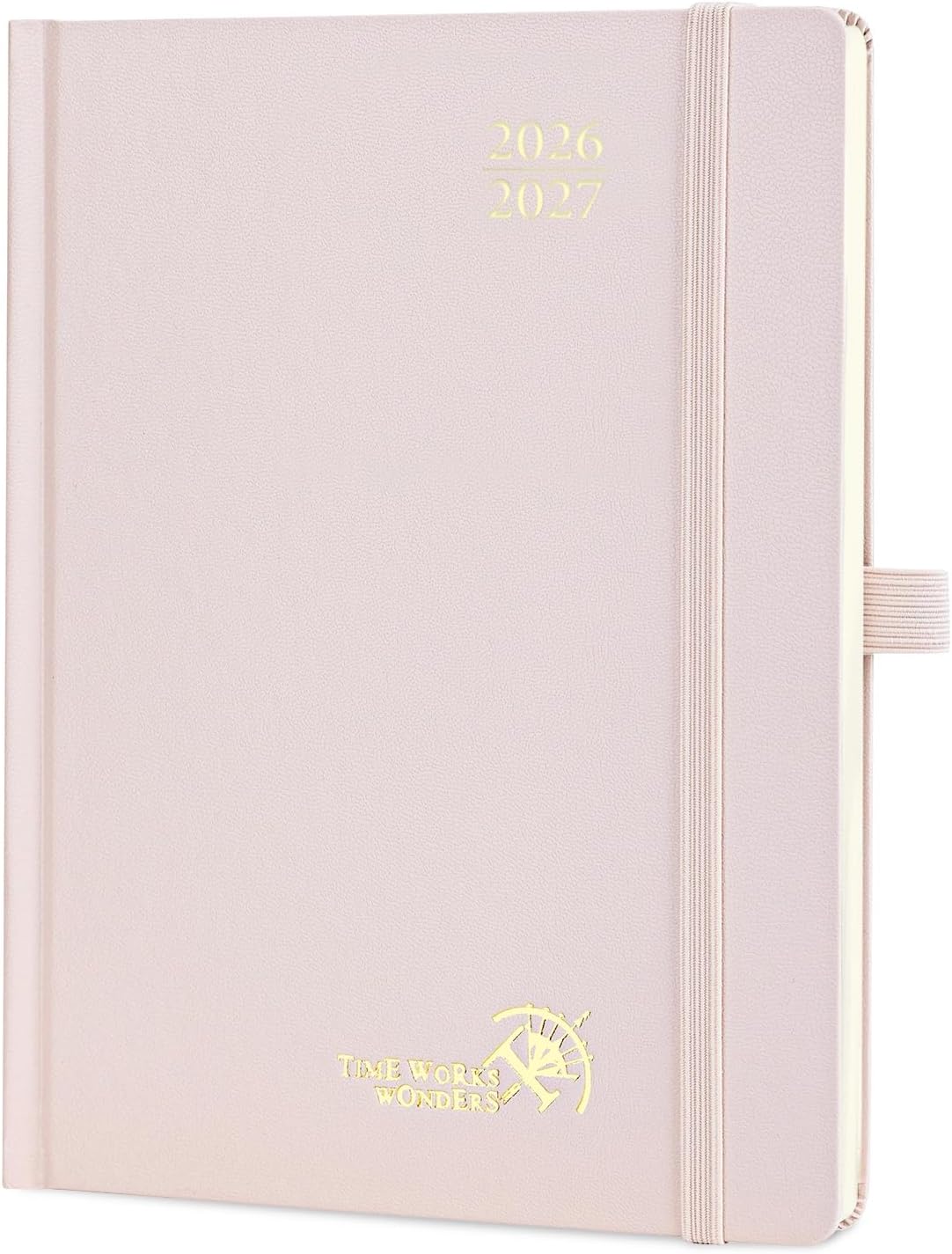 Detalle de PR0RUN Agenda 2026-2027 Settimanale Verticale 22x16,5 cm, Copertina Rigida, Rosa Chiaro