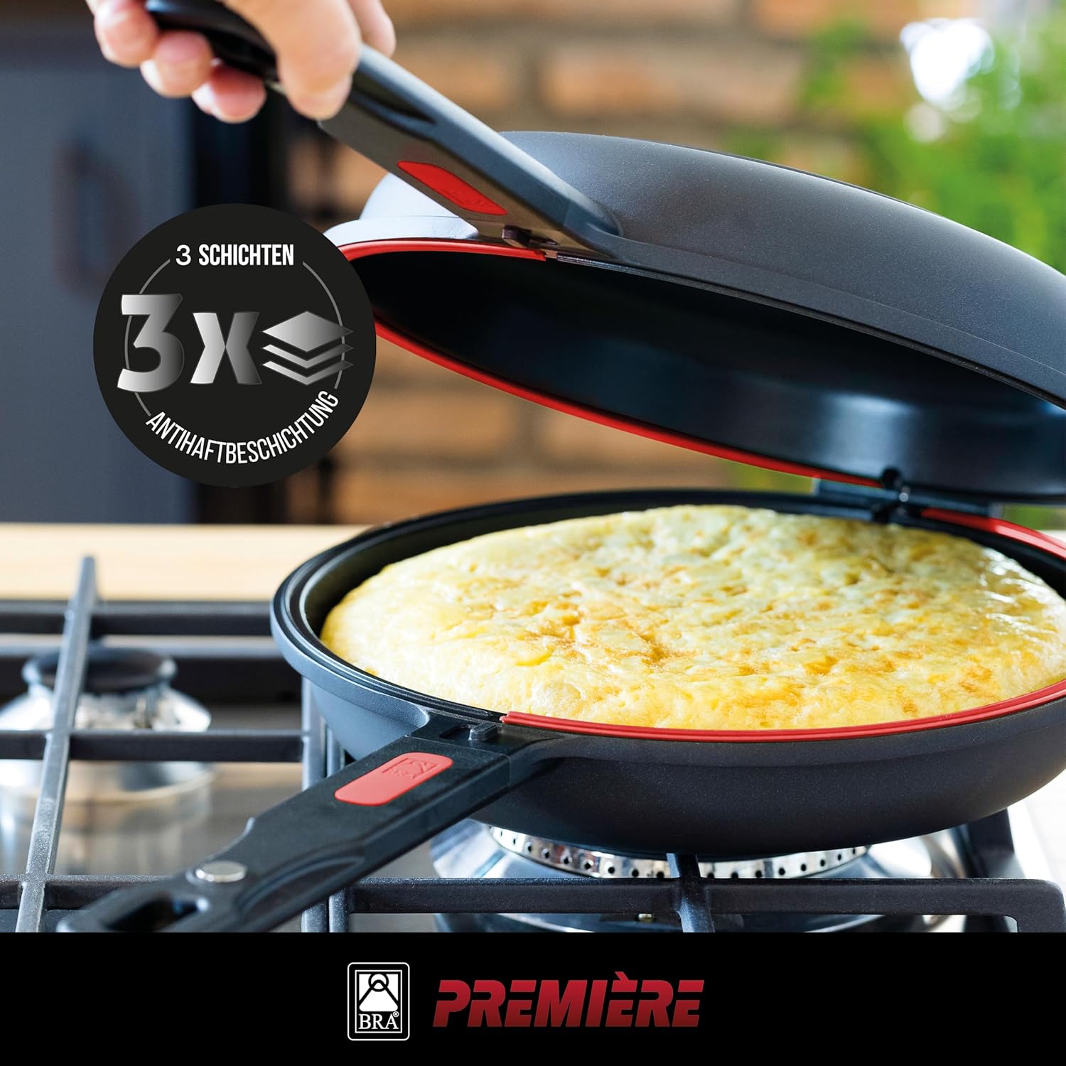 Detalle 1 de BRA Dupla Premiere Sartén Doble Tortilla 24 cm