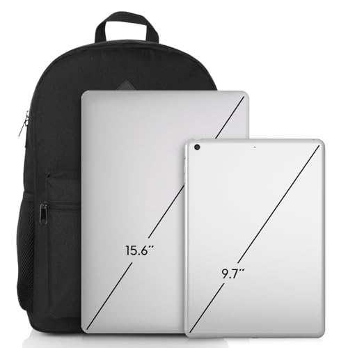 Detalle de YAMTION Black Backpack for Women and Men: 15.6-Inch Laptop Everyday Pack