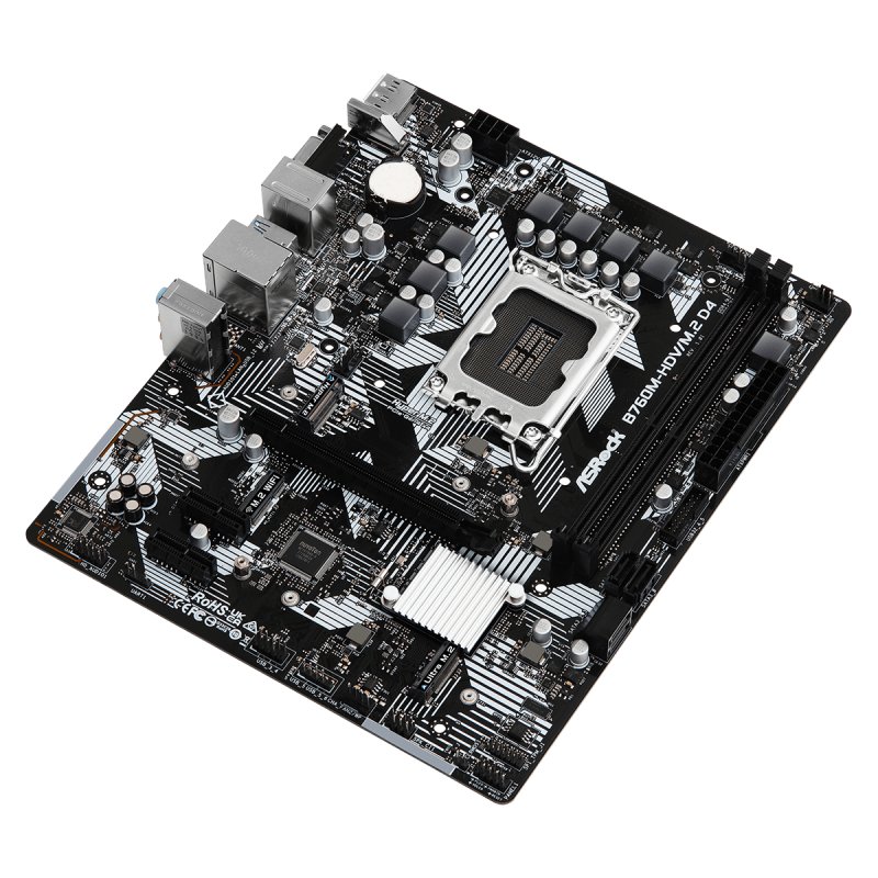 Detalle de ASRock B760M-HDV/M.2 D4: placa base micro-ATX para CPUs Intel 12ª/13ª gen con buen equilibrio entre prestaciones y precio