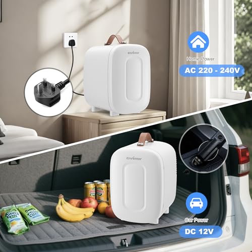 Detalle de Enventor Mini Fridge 4 Litre/ 6 Can: Portable Cooler and Warmer with AC + 12V DC
