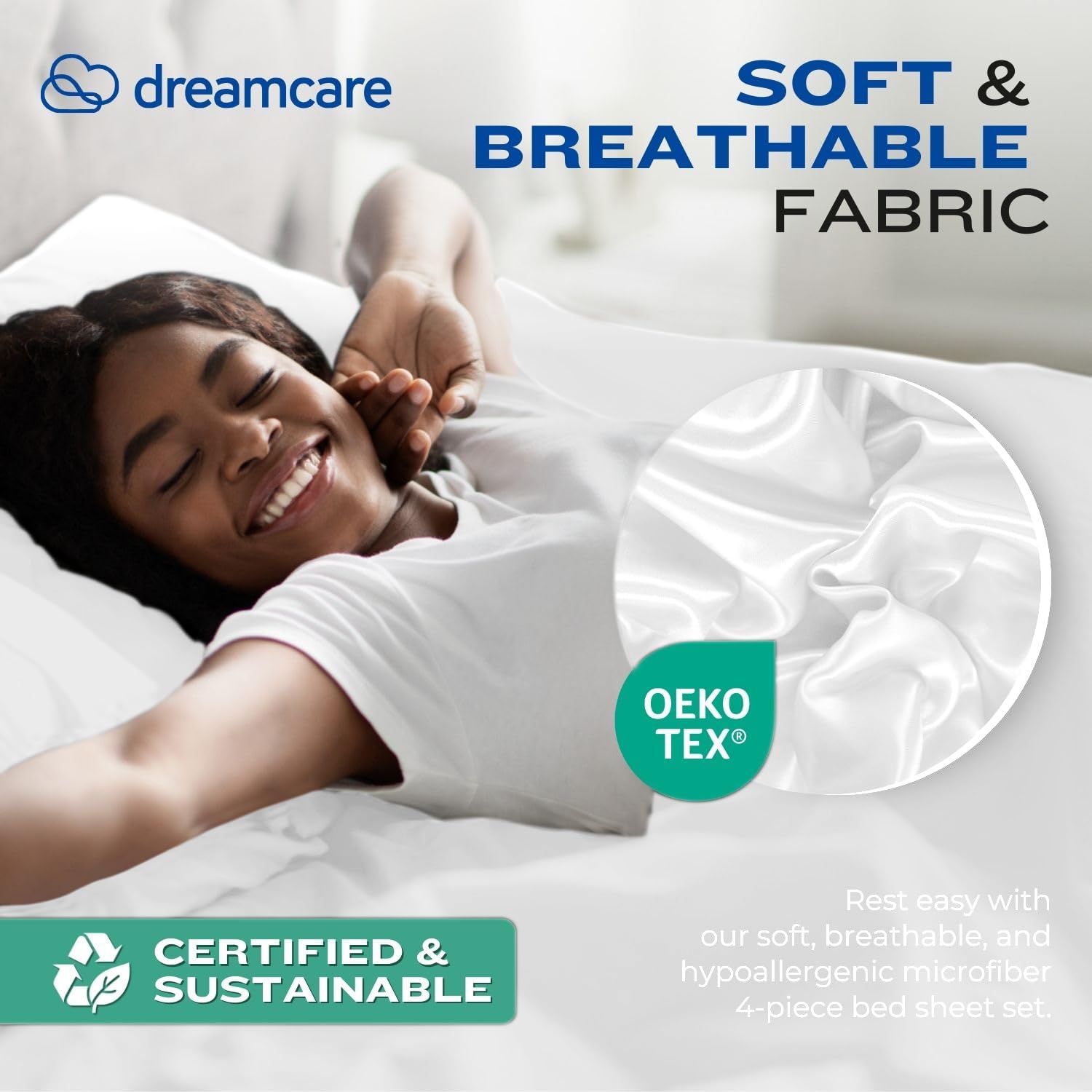 Detalle de Dreamcare King Sheet Set, Microfibre