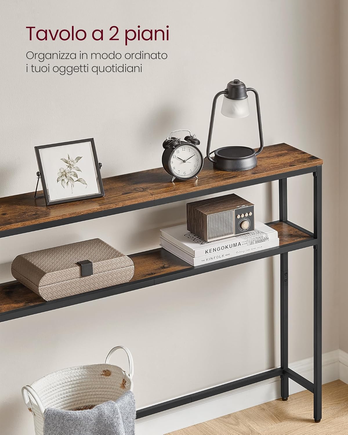 Thumbnail 4 de VASAGLE tavolo consolle stretto 20 x 80 cm