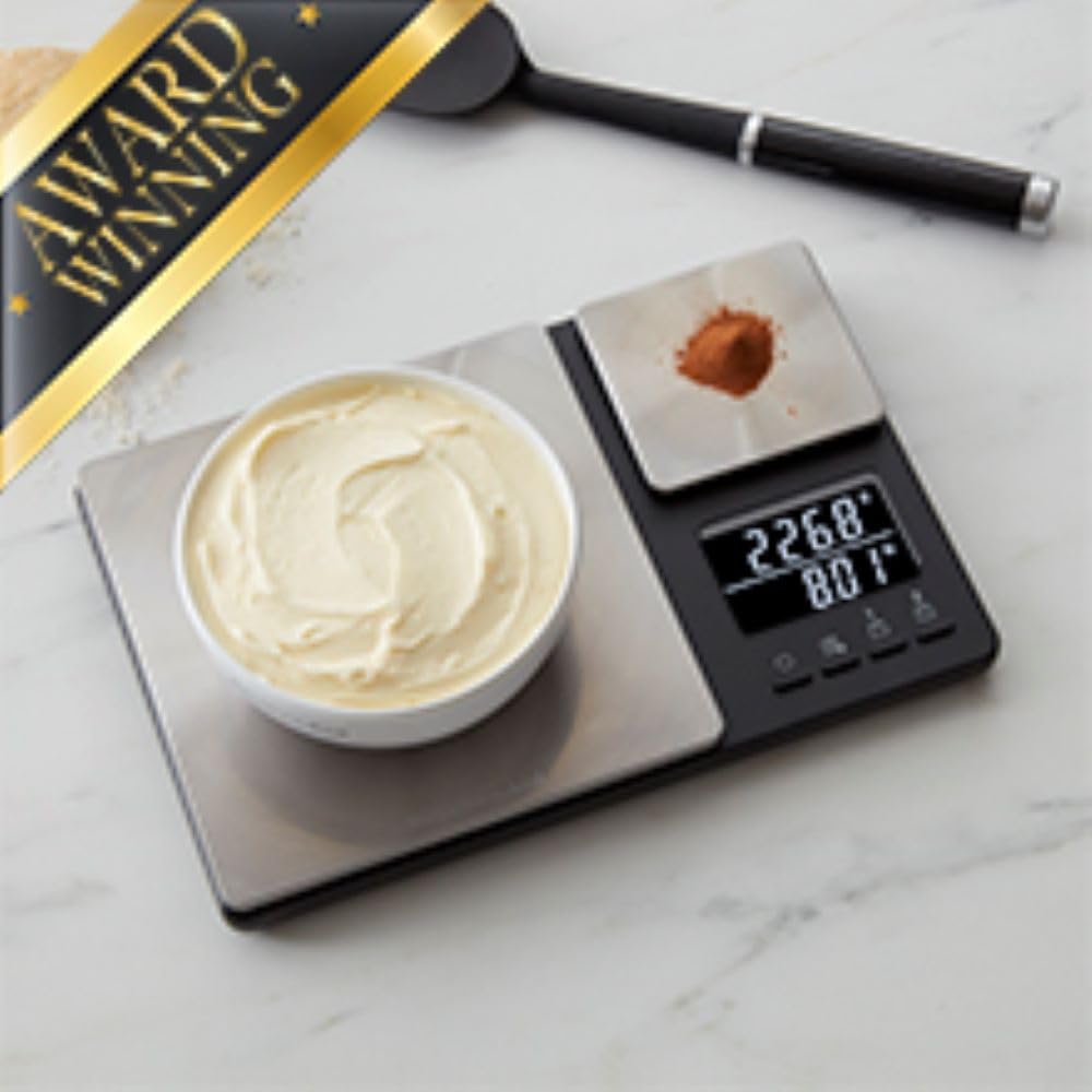 Thumbnail 2 de KitchenAid KQ909 Dual Platform Digital Kitchen and Food Scale (Black with Stainless Steel)