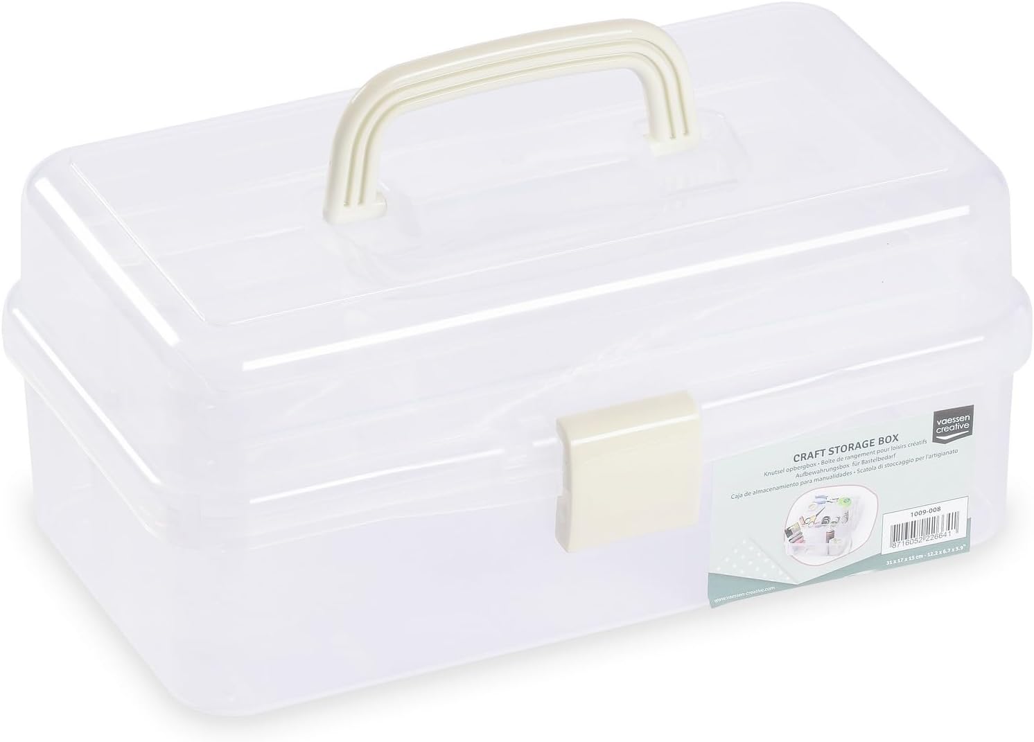 Detalle de Vaessen Creative Boîte de Rangement – Plateau avec 10 Compartiments, plastique transparent