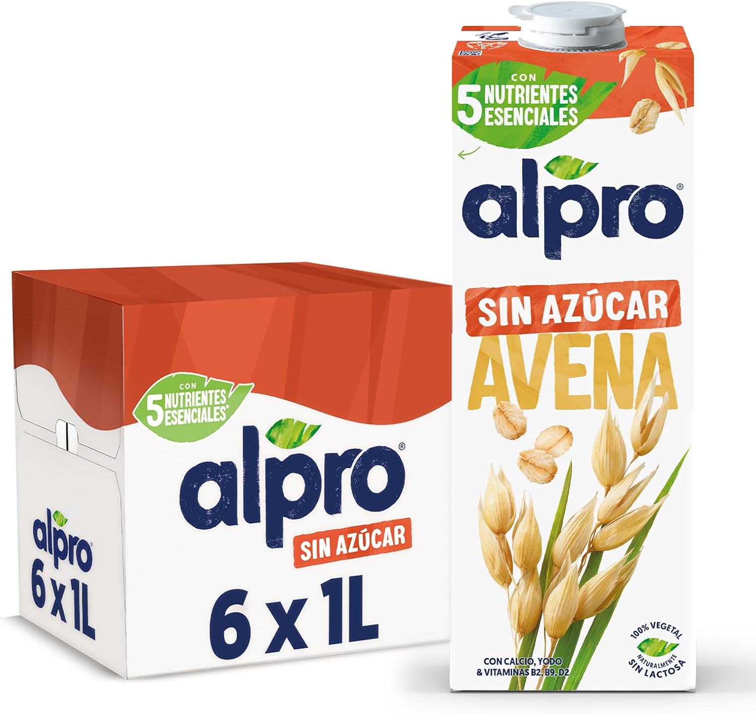 Alpro Bebida de Avena Sin Azúcar 🥣 Pack 6 x 1L