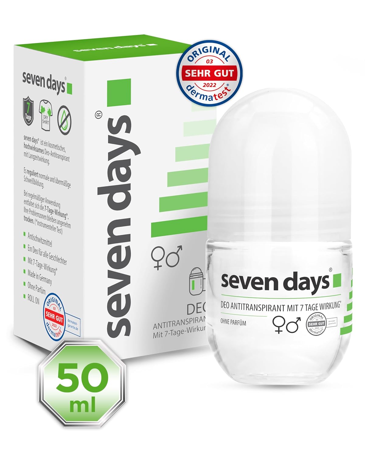 seven days Antitranspirant 50 ml Roll‑On gegen Schweiß ⬇
