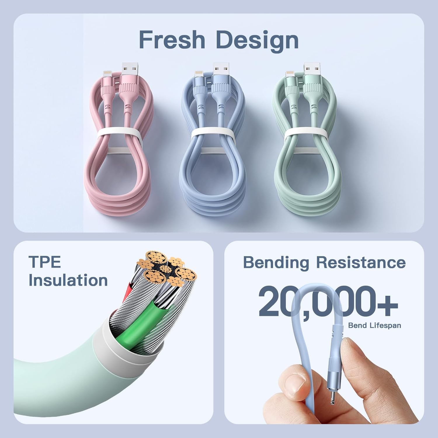Thumbnail 1 de Nebite iPhone Charger 6ft MFi lightning cable pack