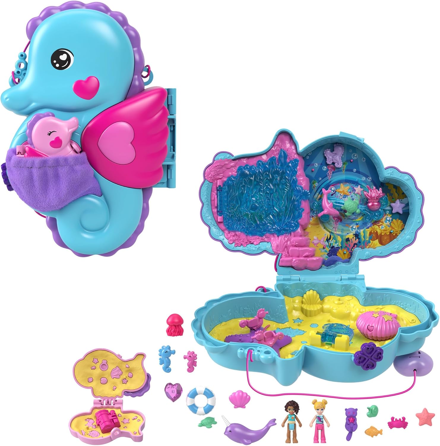 Detalle de Polly Pocket HWP03 Caballito de mar y bebé 🧜♀