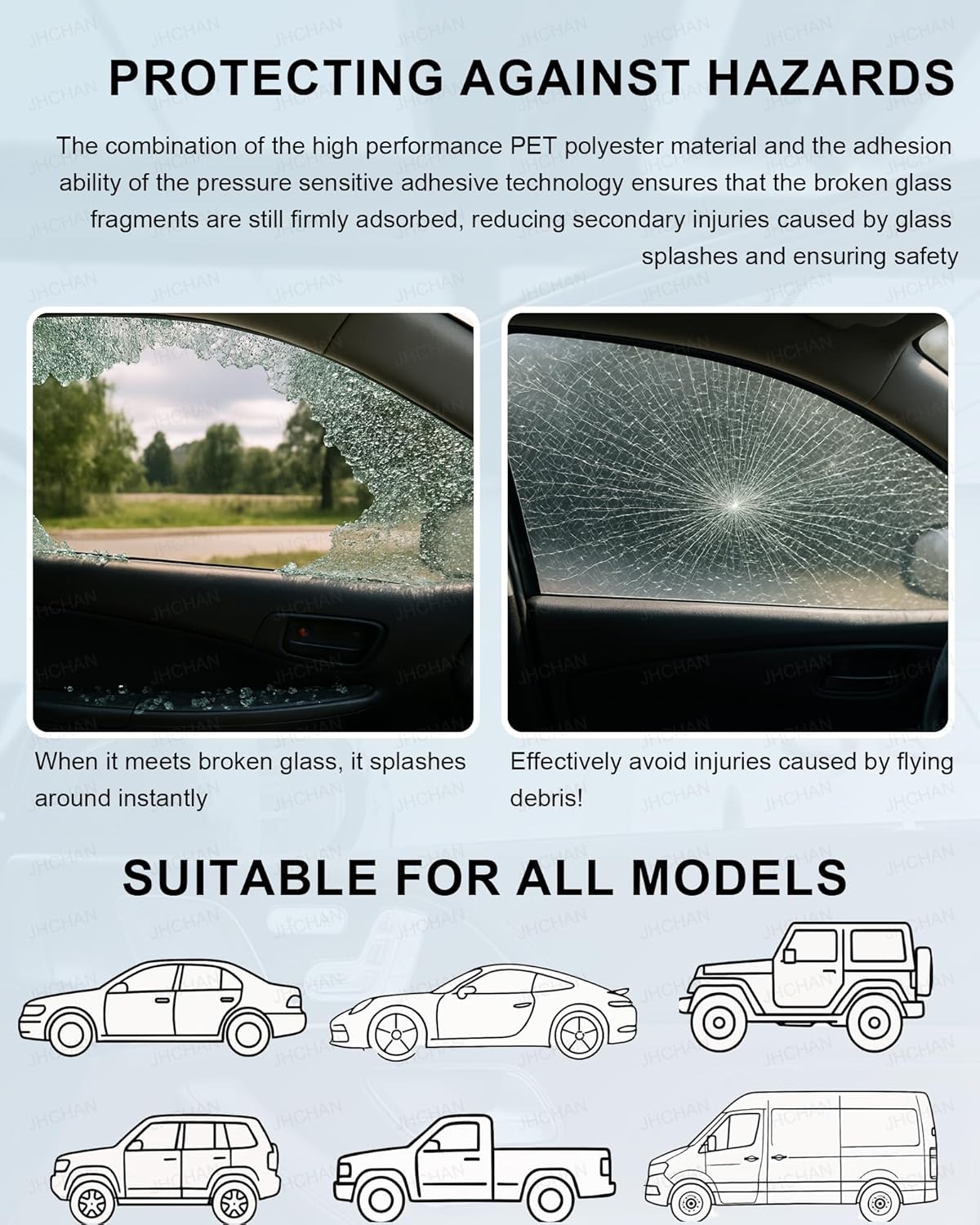 Thumbnail 6 de 25% VLT Car Window Tint Solar Film 10 Metre Roll – Professional Self-Adhesive Glass Film with Installation Toolkit