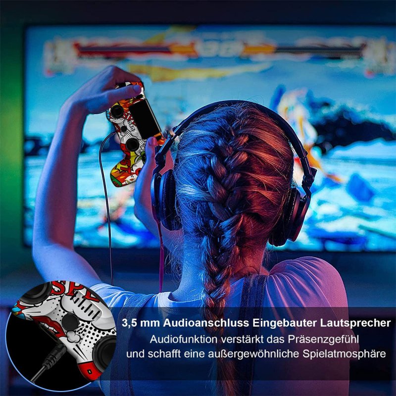 Detalle de Kinsi P4YXSB Gamepad para PS4 | Mando inalámbrico con vibración y 600 mAh