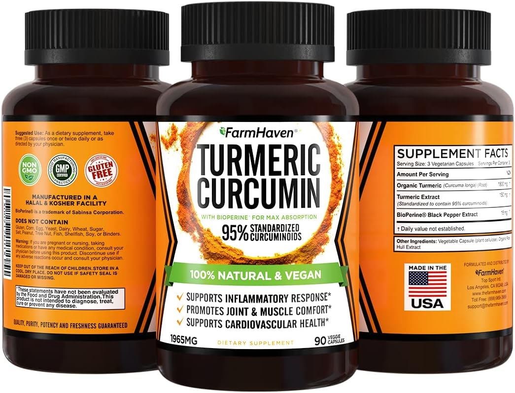 Detalle de FarmHaven Turmeric Supplement, 90 Veg Caps