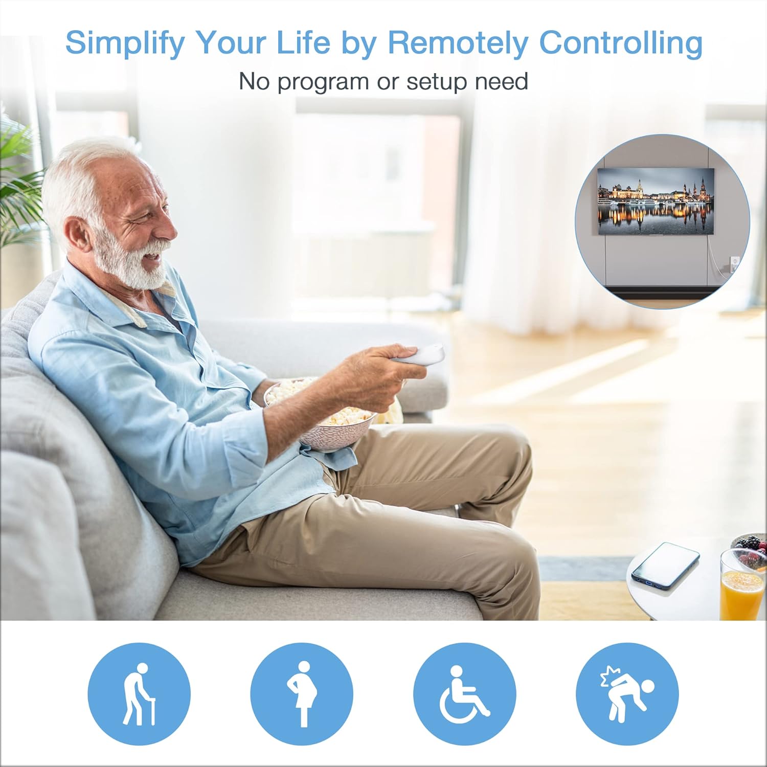 Thumbnail 5 de TESSAN Remote Control Plug Socket UK with 30m range – programmable wireless smart plug for home appliances