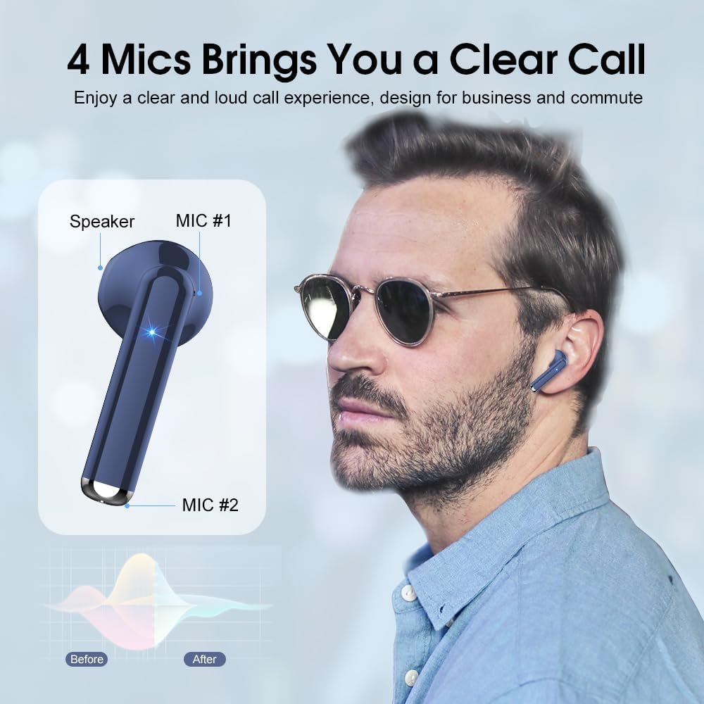 Detalle de OYIB Wireless Earbuds (2026) – Bluetooth 5.3, IP7, LED Display