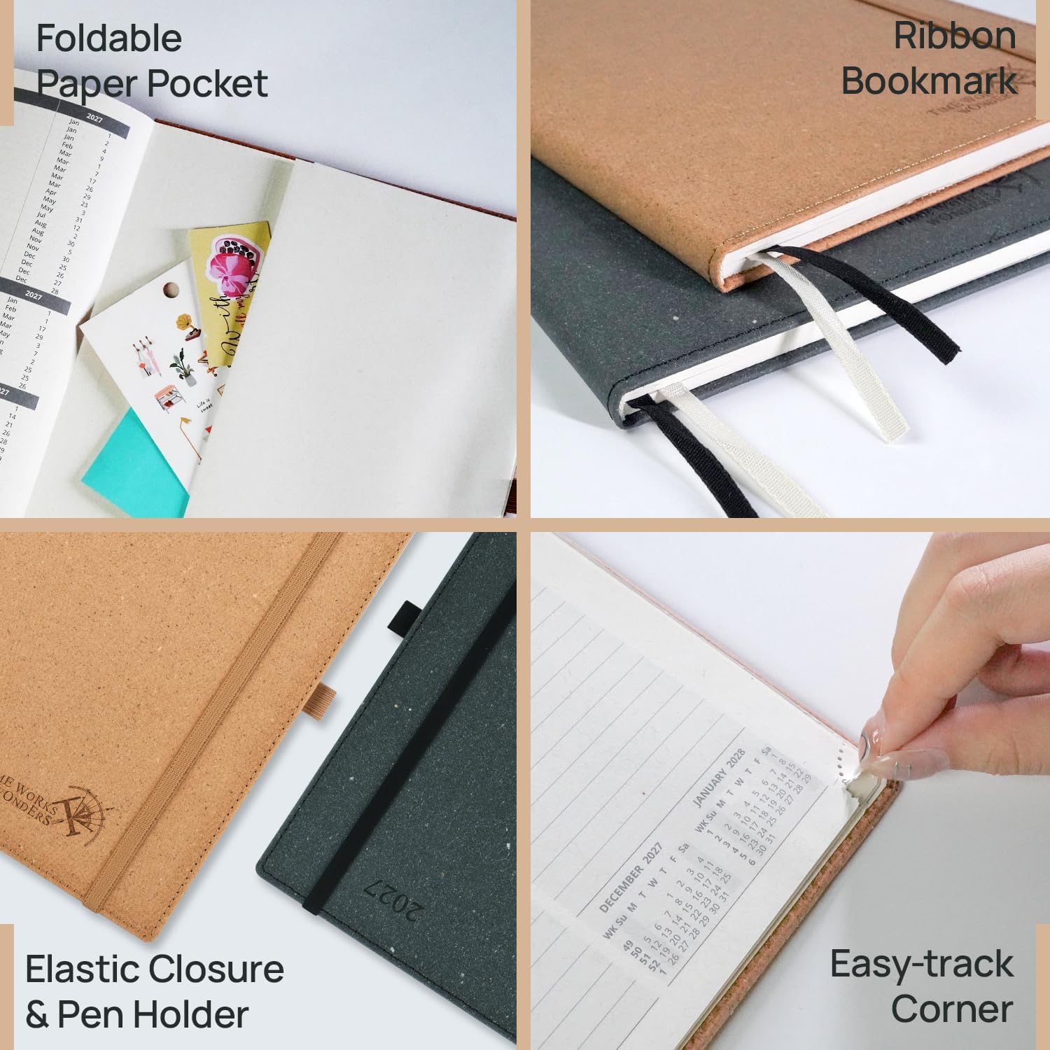 Detalle de POPRUN 2027 Weekly and Monthly Planner, 6.5 x 8.75-Inch, Hourly Layout