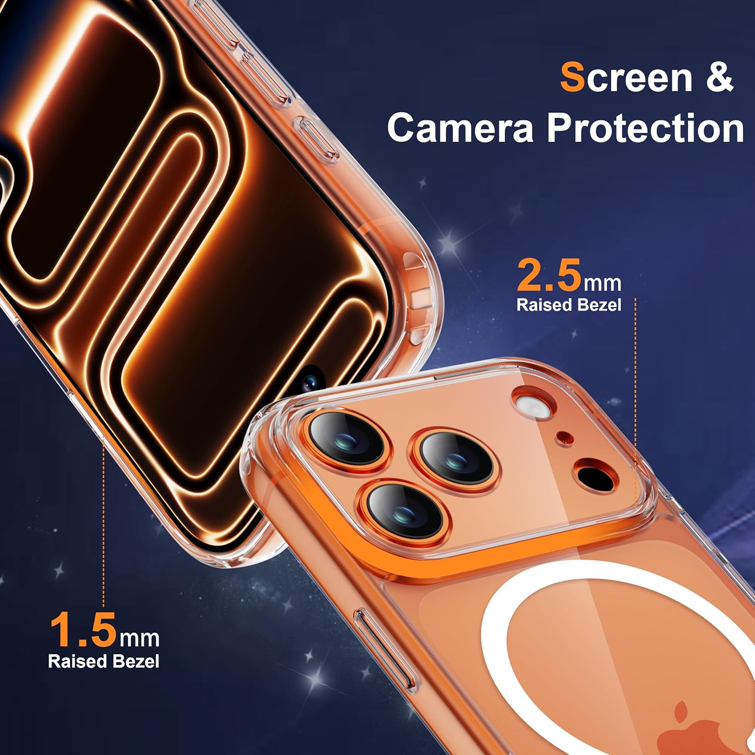 Detalle de ORETECH Magnetica Cover per iPhone 17 Pro Max 6,9" – Trasparente, MagSafe e Protezione Completa