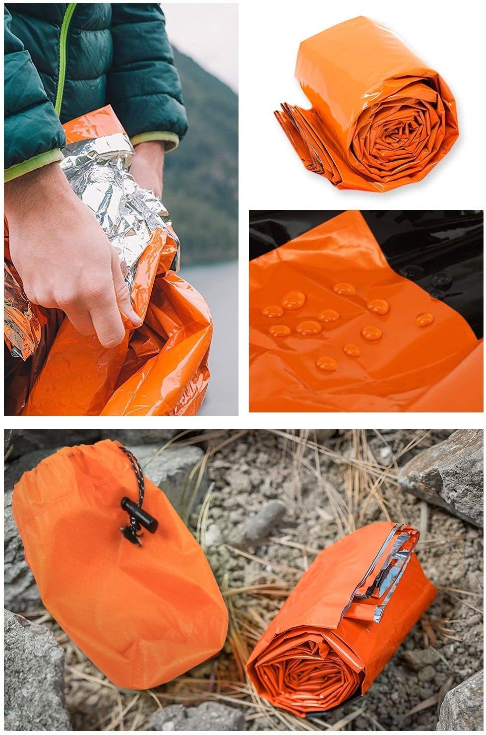 Detalle 2 de HONYAO Survival Sleeping Bag 1-pack emergency bivvy