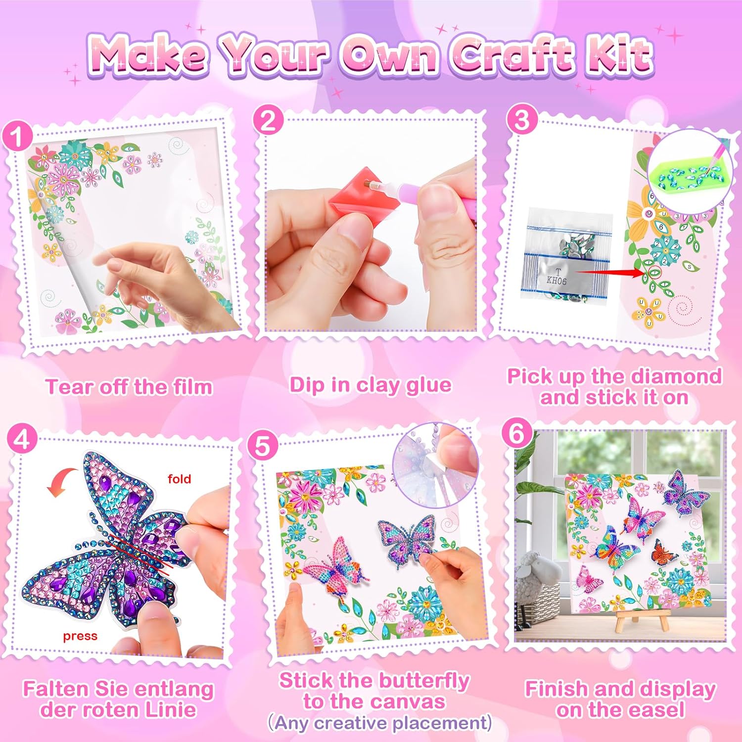 Thumbnail 6 de Diamond art craft kit for girls 6-12