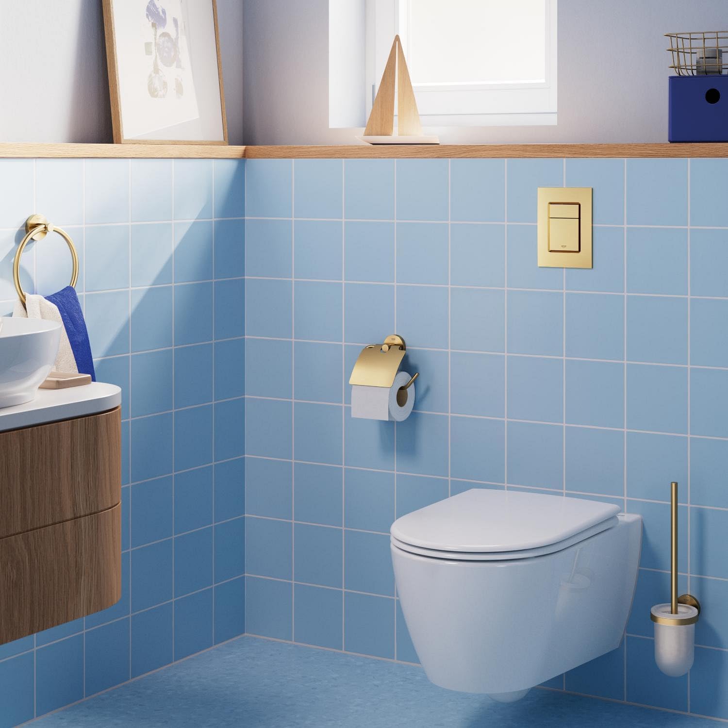 Thumbnail 1 de GROHE Start Porte-Papier Toilette avec Couvercle – Métal, Gold Brossé Cool Sunrise (41179GN0)