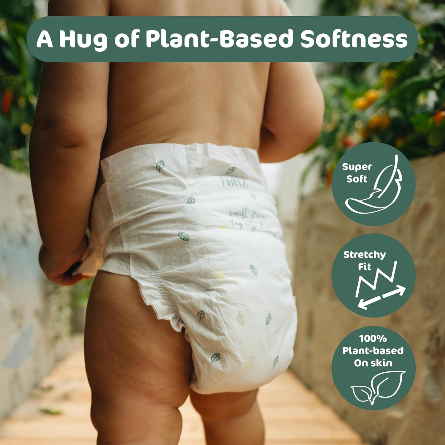 Thumbnail 3 de Naty BioEmbrace Baby Nappies Size 3 (4–9kg) – Skin-Safe, Plant-Based Comfort and Up to 12h Leak Protection