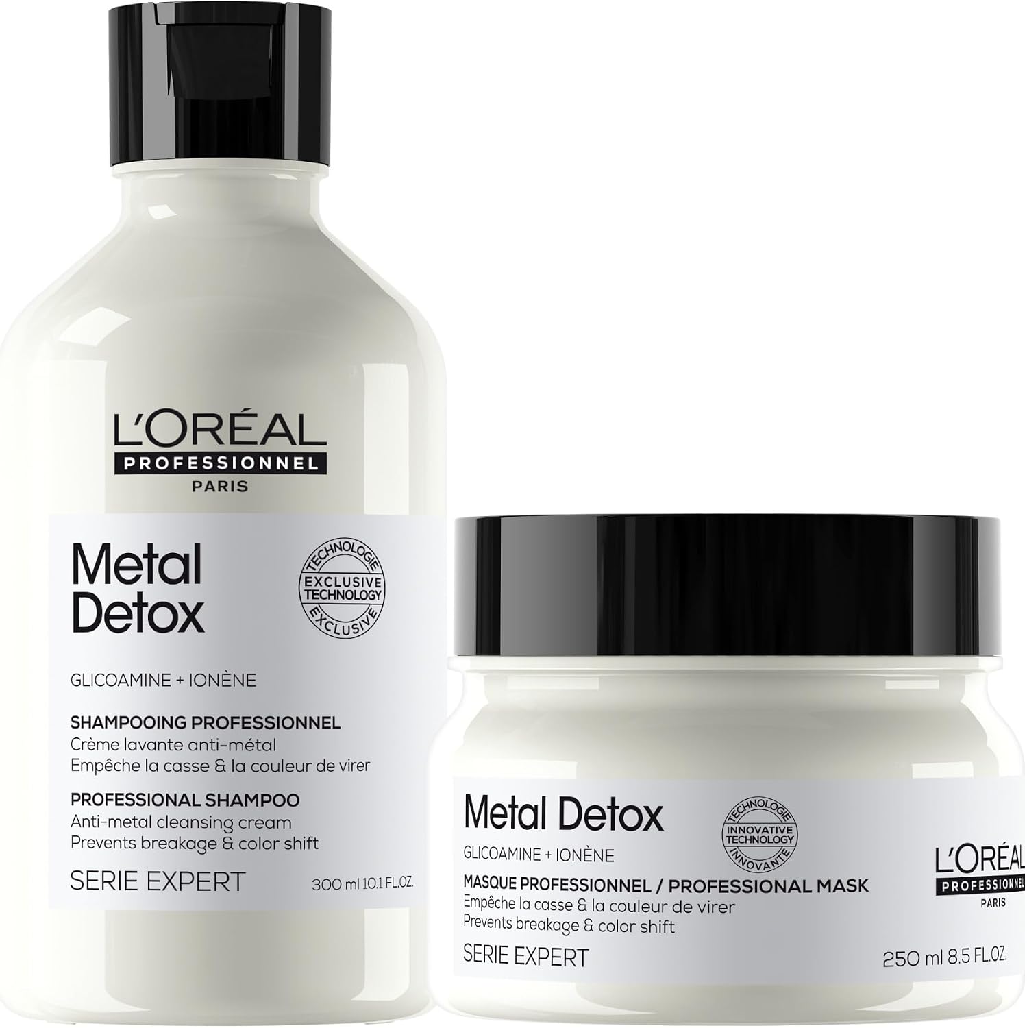 Detalle de L’Oréal Professionnel Paris Metal Detox Shampoo 300ml & Hair Mask 250ml kit for colour protection in hard water