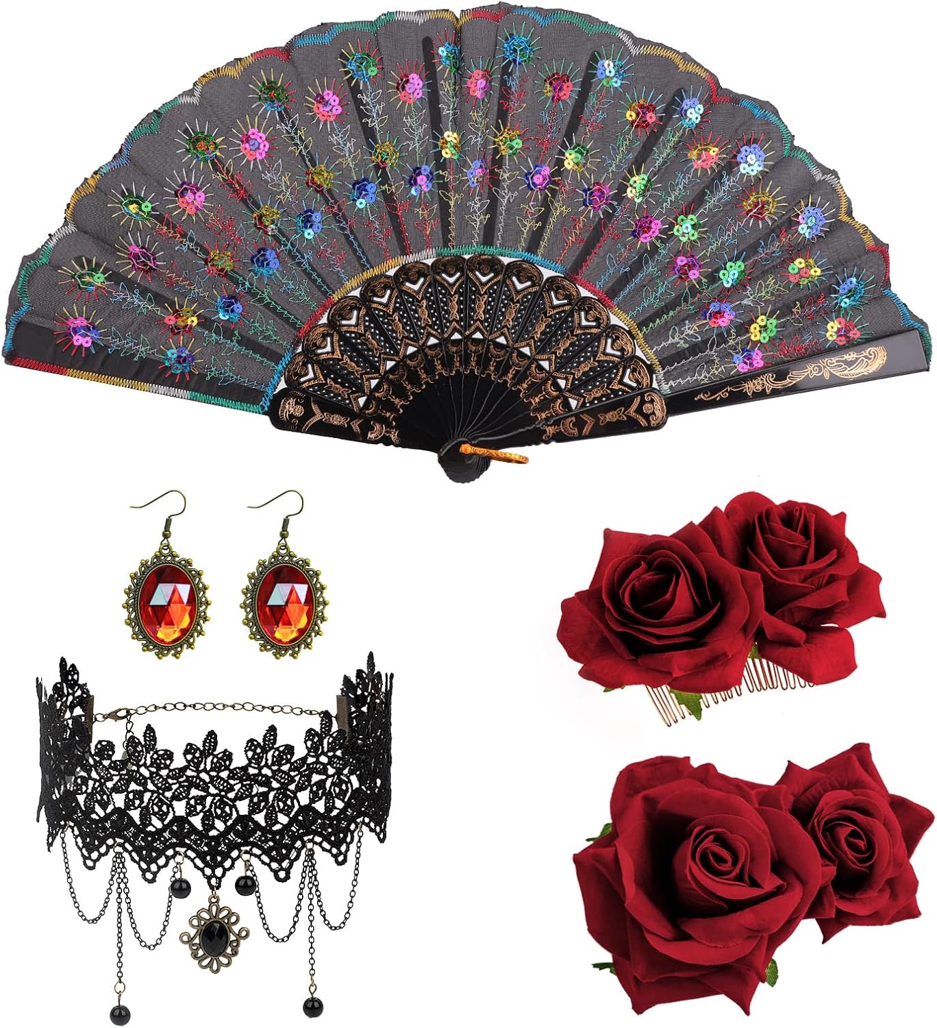 Detalle 2 de DRESHOW 5 pièces broche fleur accessoire cheveux ⚙