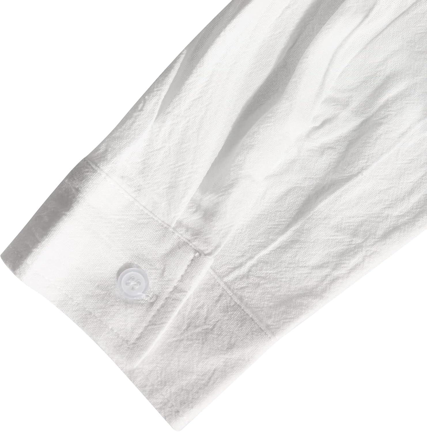Detalle de LVCBL Camicia da Uomo in Lino Estiva A Maniche Lunghe, Vestibilità Normale