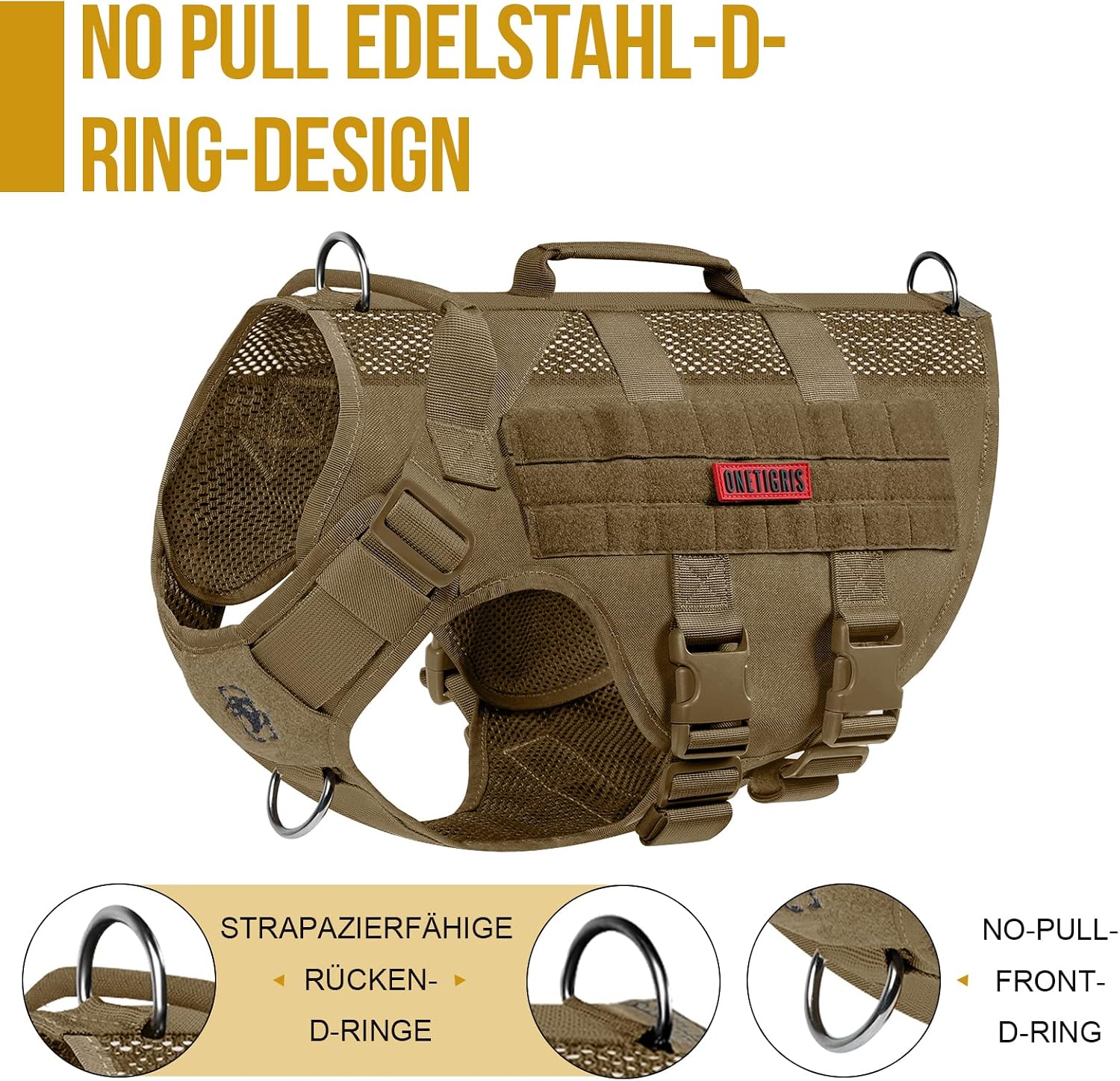 Detalle de OneTigris AIRE Mesh Hundegeschirr L, No Pull