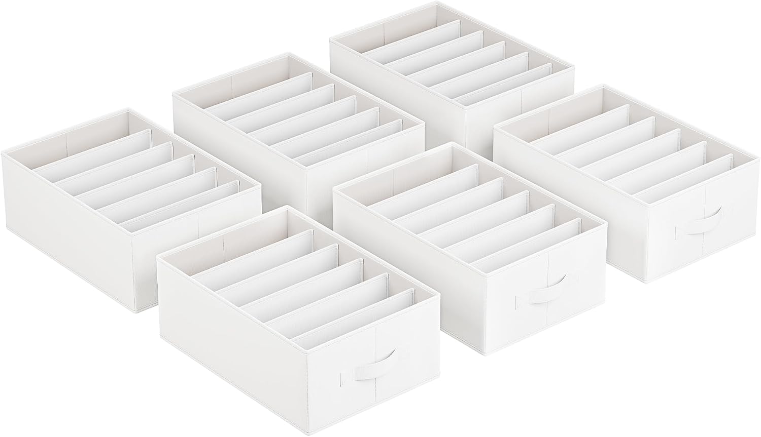 Thumbnail 6 de SONGMICS RUS009K02 kledingorganizers, 6 vakken, stapelbaar en zandbeige